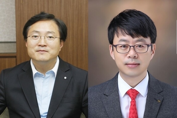 유주선 금융노조 사무총장(왼쪽)과 박홍배 국민은행 노조위원장(오른쪽).
