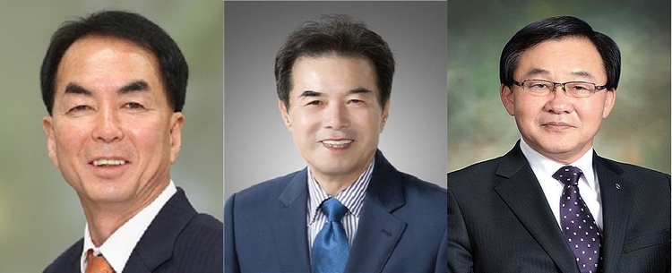 (왼쪽부터) 유남영 전북정읍농협조합장, 이성희 전 경기성남낙생농협조합장, 김병국 전 충북서충주농협조합장.