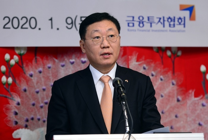 나재철 금융투자협회 회장이 9일 서울 여의도 소재 모 식당에서 진행된 신년 기자간담회에 참석해 발언하고 있다. (사진=금융투자협회)