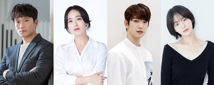 <strong>새드라마 악마판사 출연진 (왼쪽부터) 지성, 김민정, 진영, 박규영</strong>