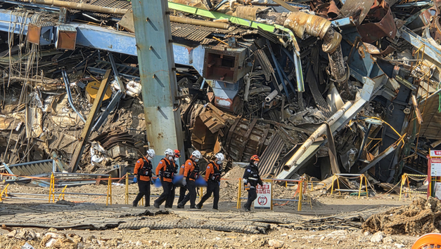 울산화력발전소 붕괴 사망 3명…사망 추정 2명·실종 2명 '수색 난항'