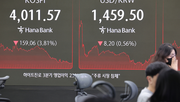 뉴욕증시 급락 여파에...코스피 4,011.57 마감