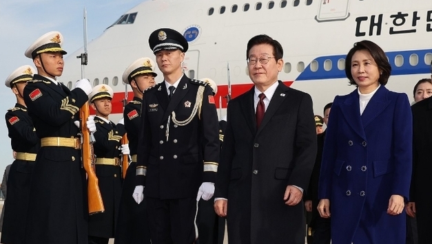 5일 시진핑과 '정상회담'...李대통령, 중국 베이징 도착