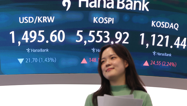 미-이란 협상 기대 속 기관·개인 매수세에...코스피, 5550대 마감