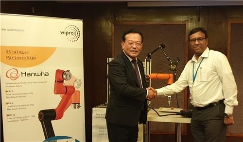 한화정밀기계, 인도 '위프로'와 공정자동화 협동로봇 협업 [사진=한화정밀기계]